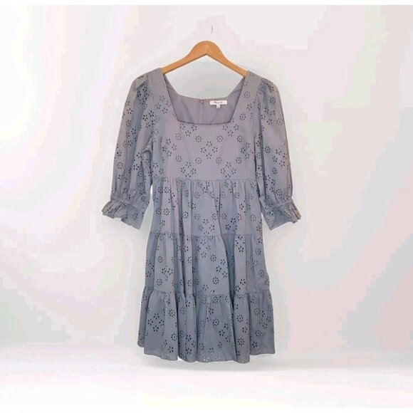 Madewell Dresses & Skirts - Madewell Eyelet Lizzie Babydoll Dress in Blue Horizon Women's Size 0 [NE734] NWT